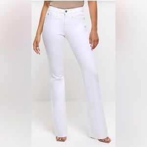 River Island Plus White Mid Rise Flare Jeans Size 18 NWT